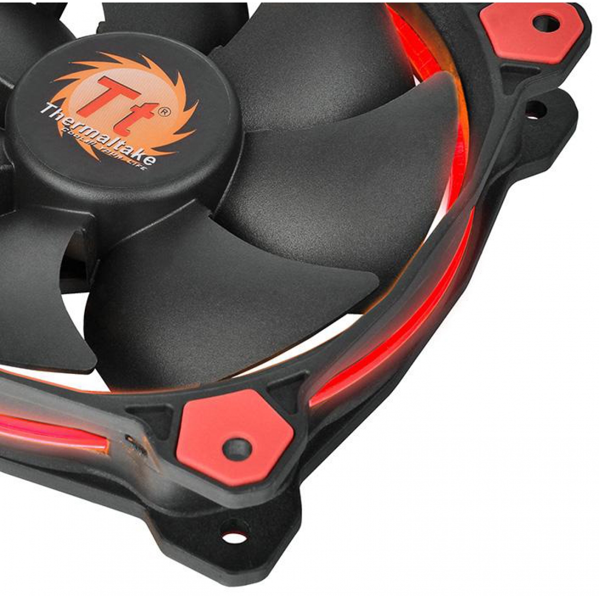 Kit Fan com 3 Unidades Thermaltake Riing 12, LED Red 120mm, CL-F055-PL12RE-A
