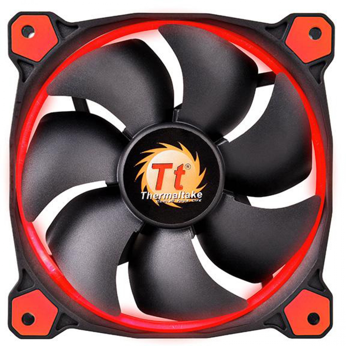 Kit Fan com 3 Unidades Thermaltake Riing 12, LED Red 120mm, CL-F055-PL12RE-A