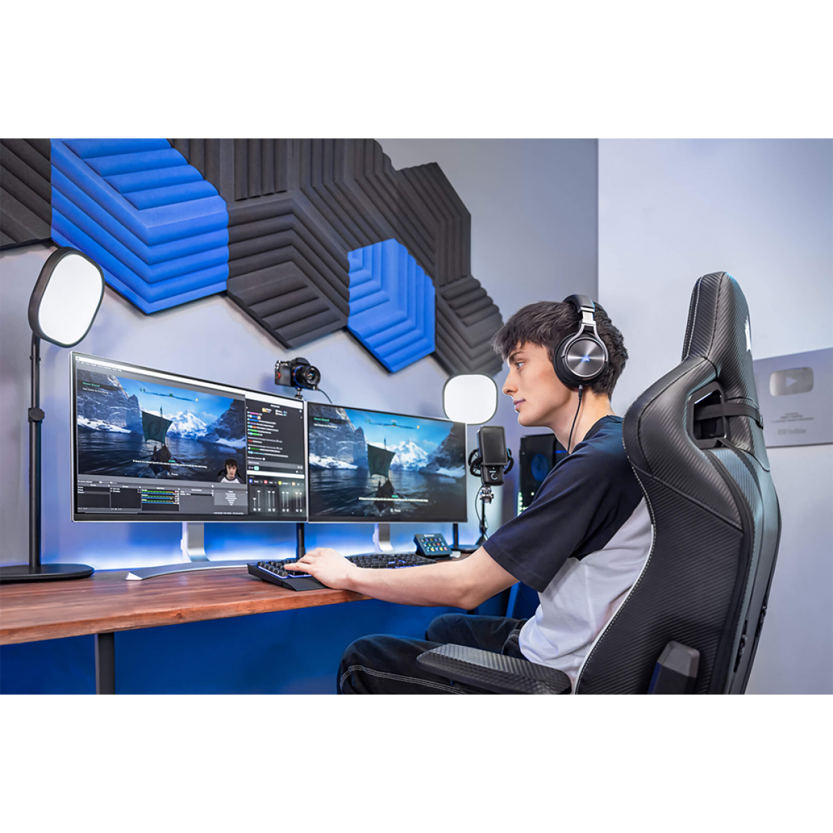 Painel acústico ondulado Elgato, Kit de extensão com 2 unidades, Black, 10AAK9901