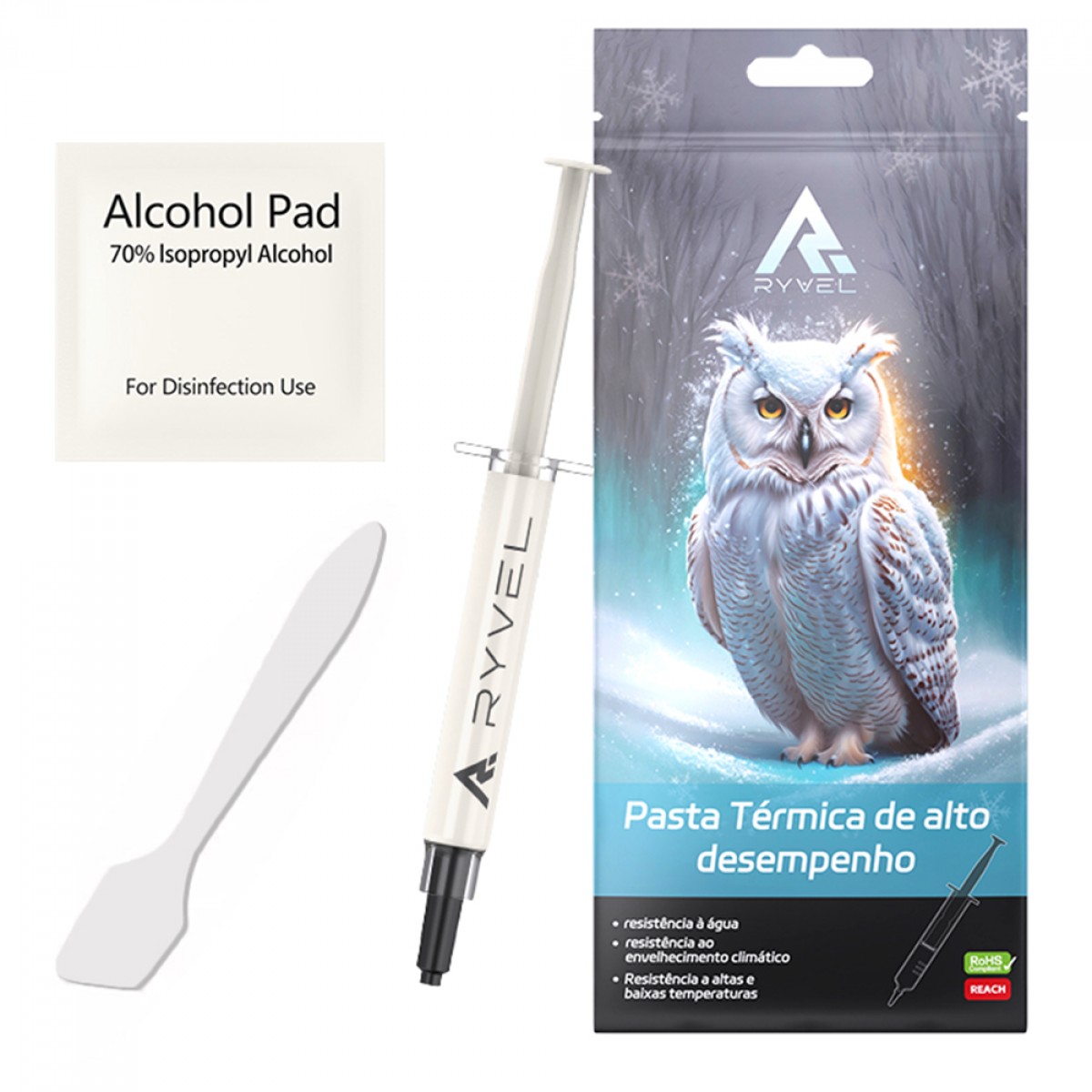Pasta Térmica Ryvel Arctic 14.3W/mK, 5G, Cinza
