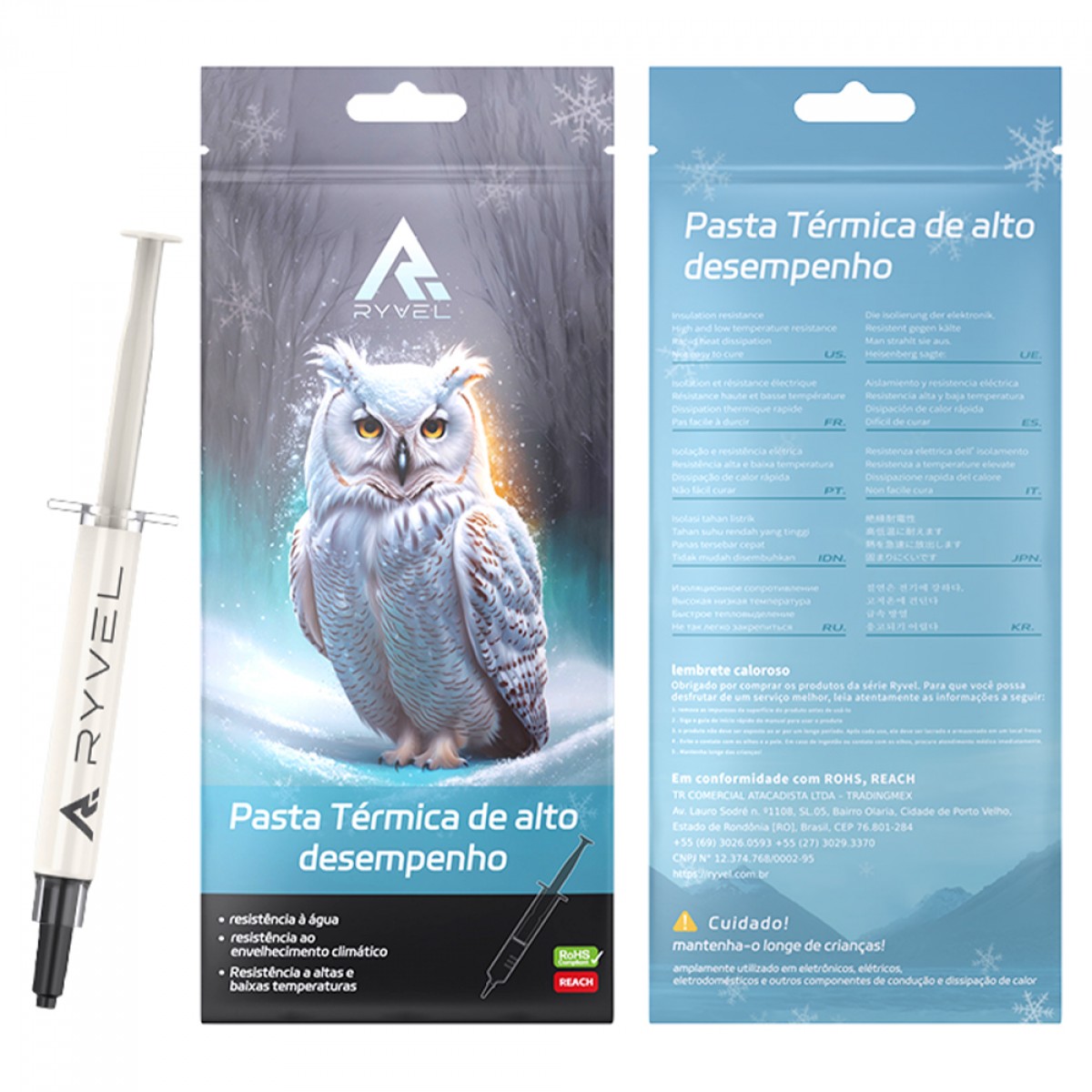 Pasta Térmica Ryvel Arctic 14.3W/mK, 5G, Cinza