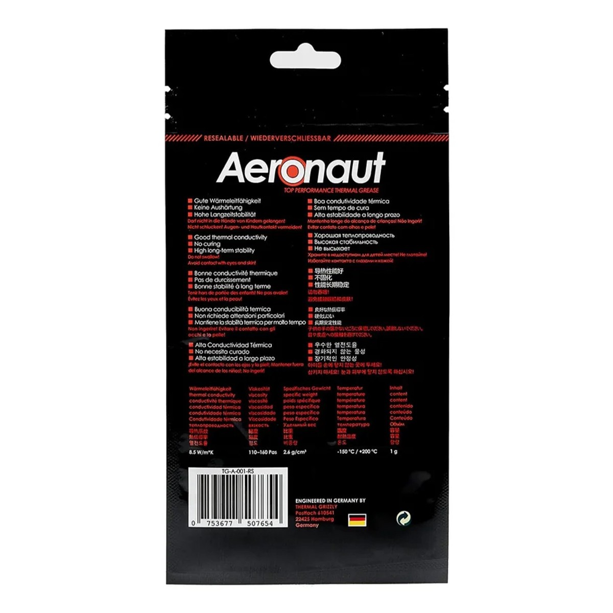 Pasta Térmica Thermal Grizzly Aeronaut, 1G, TG-A-001-RS
