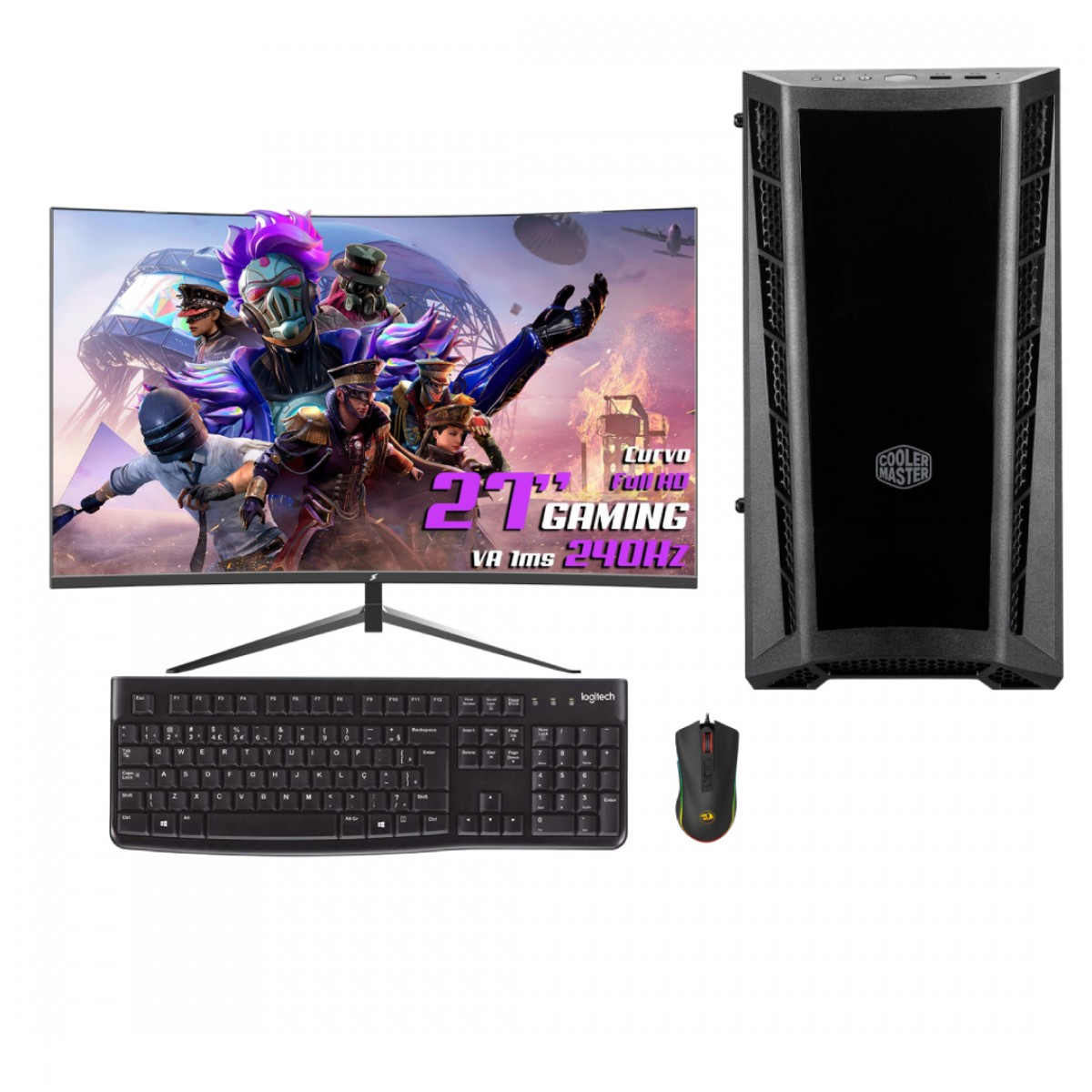PC Completo SuperFrame Master AMD Ryzen 5 5500, RTX 3060, 16GB DDR4, SSD 1TB, Monitor Gamer SuperFrame, 27, Teclado, Mouse