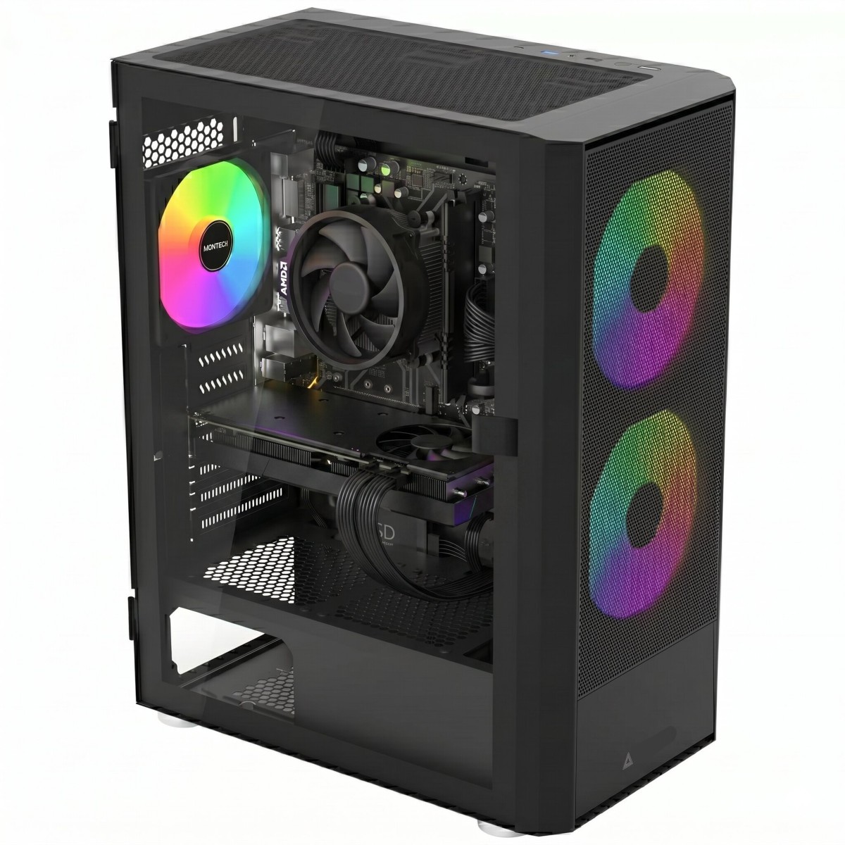 PC GAMER CAPTAIN Intel Core i5 12400F / AMD Radeon RX 9060 / 16GB DDR4 (2X8GB) / SSD 480GB