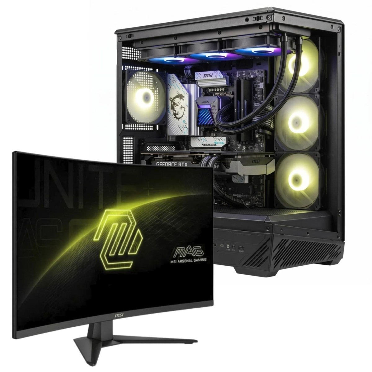 PC GAMER POWERED BY MSI ULTIMATE  Intel Core Ultra 7 265KF / RTX 5060 TI 16GB / 16GB DDR5 / 1TB NVMe + Monitor Gamer MSI MAG 321CQF E18, 31.5 Pol