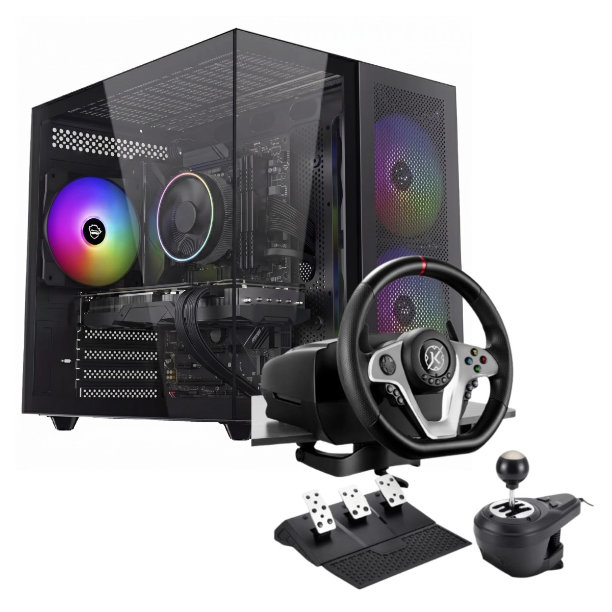 PC GAMER SIM TRUCKER AMD Ryzen 5 5500 / AMD Radeon RX 580 8GB / 16GB DDR4 / SSD 512GB