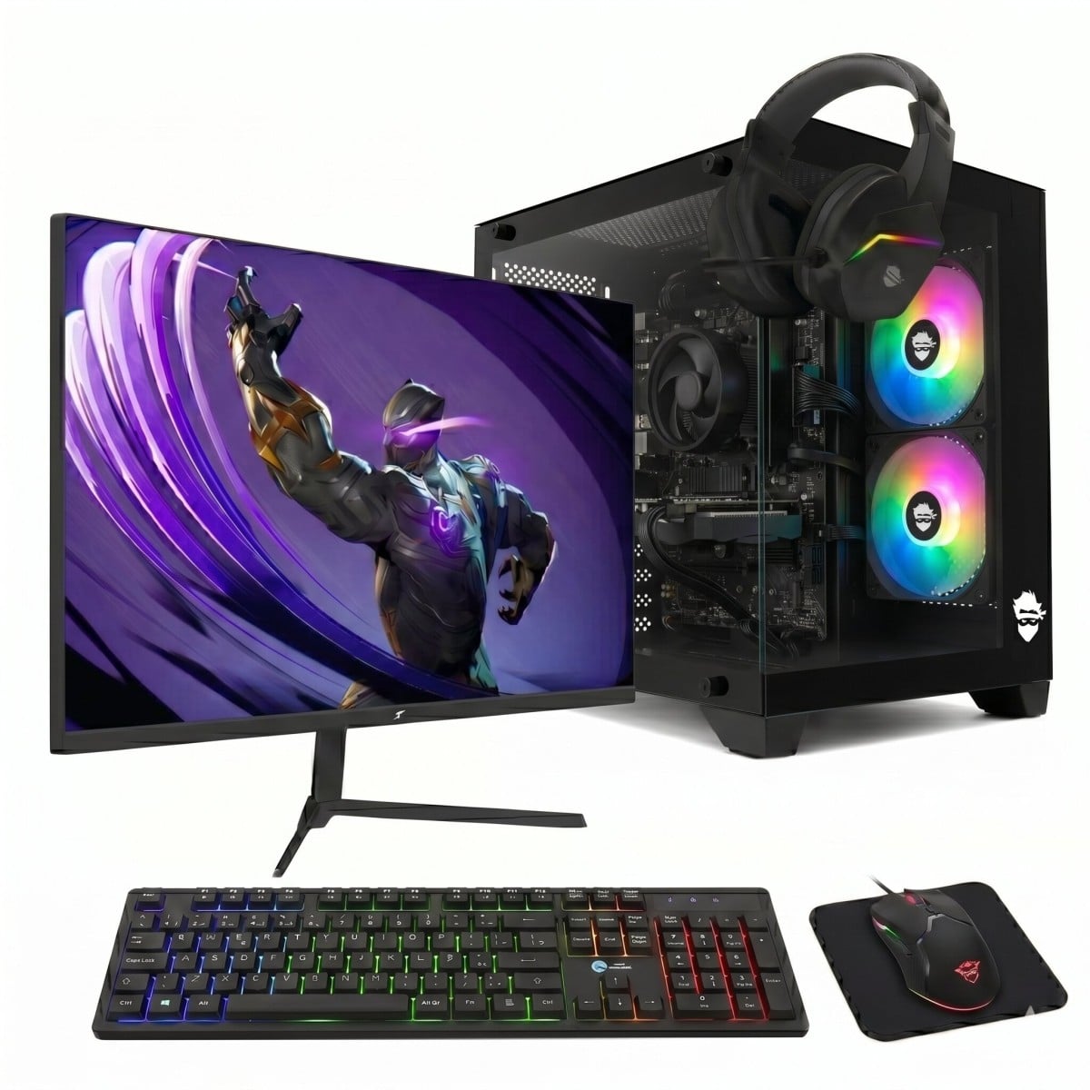  PC Gamer Soldier, AMD Ryzen 5 5500, Radeon RX 7600, 16GB DDR4, SSD 480GB + Monitor Superframe 240Hz + Combo Gamer