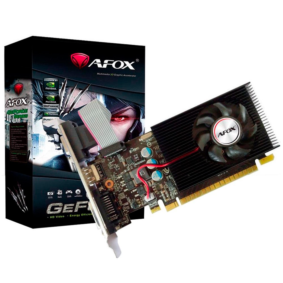 Placa de Vídeo AFox GeForce GT 730, 4GB, GDDR3, 128bit, AF730-4096D3L6