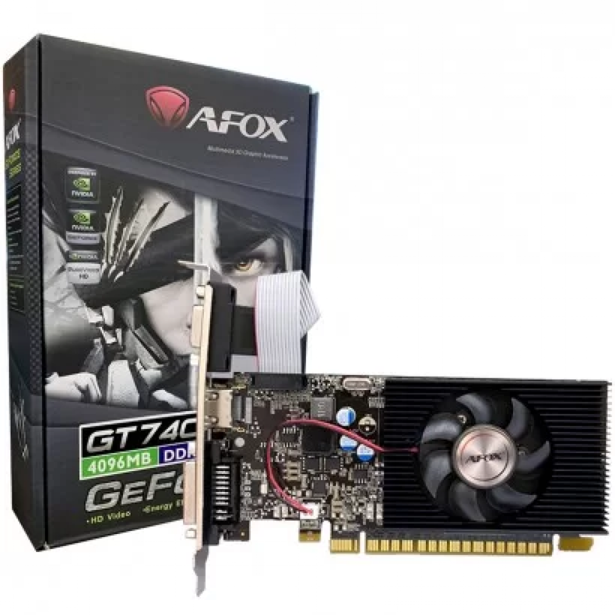 Placa de Vídeo Afox GeForce GT 740, 4GB, GDDR3, 128bit, AF740-4096D3L3