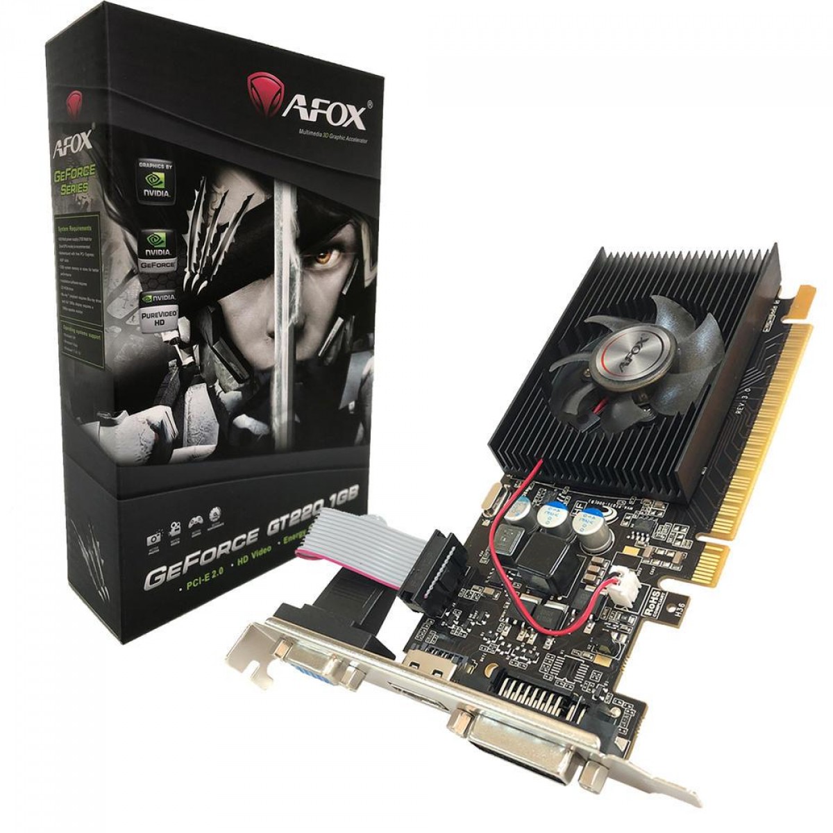 Placa De Vídeo Afox GeForce GT 220, 1GB, DDR3, 128Bits, AF220-1024D3L2