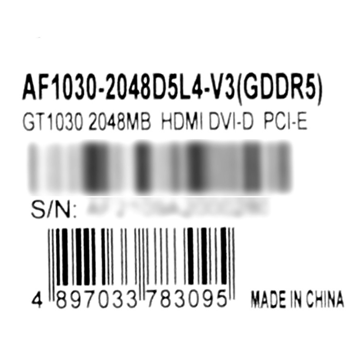 Placa de Vídeo Afox, GeForce, GT 1030, 2GB, GDDR5, 64Bit, AF1030-2048D5L4-V3