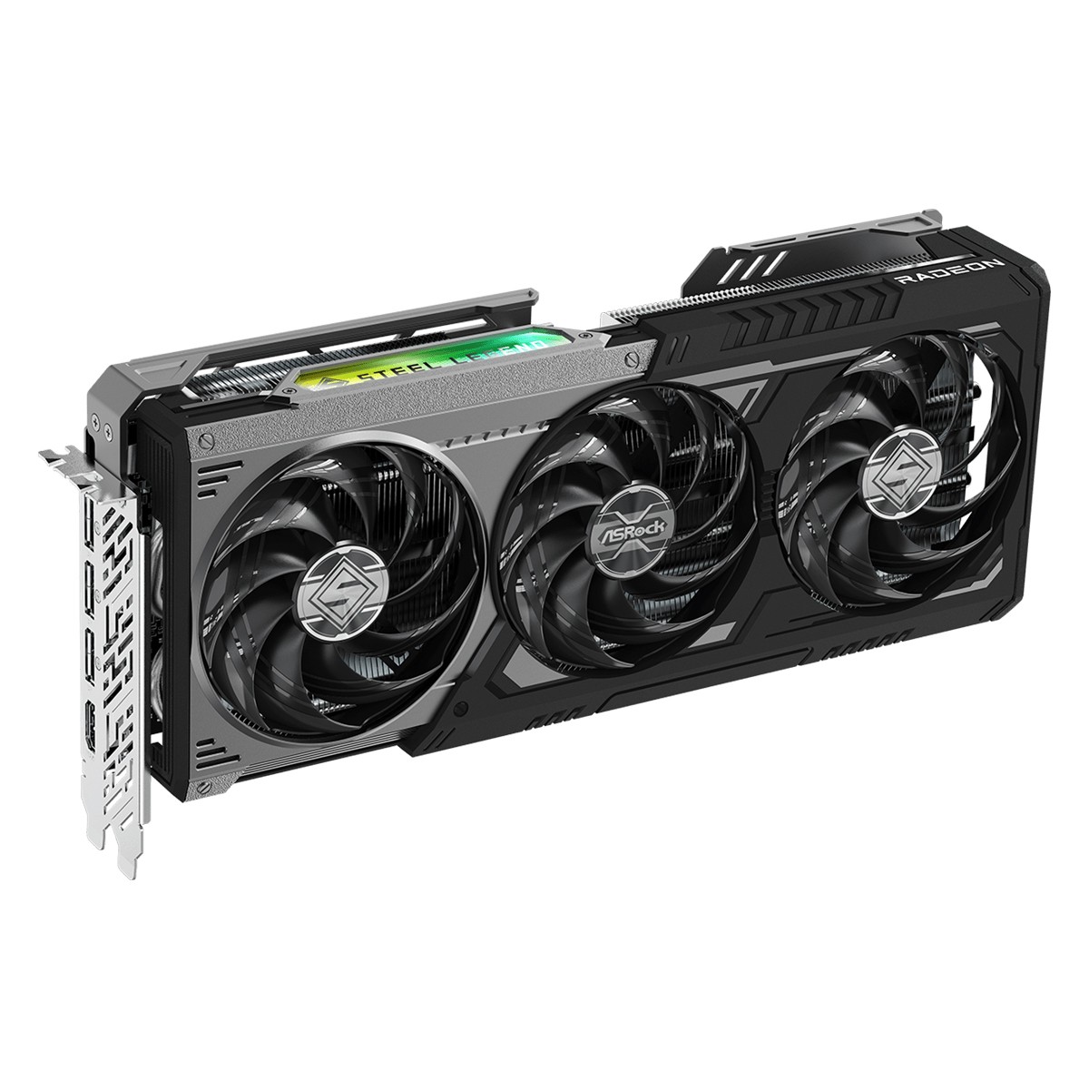 Placa de Vídeo ASRock AMD Radeon RX 9070 GRE Steel Legend Dark OC, 12GB, GDDR6, FSR, Ray Tracing, 90-GA5WZZ-00UANF