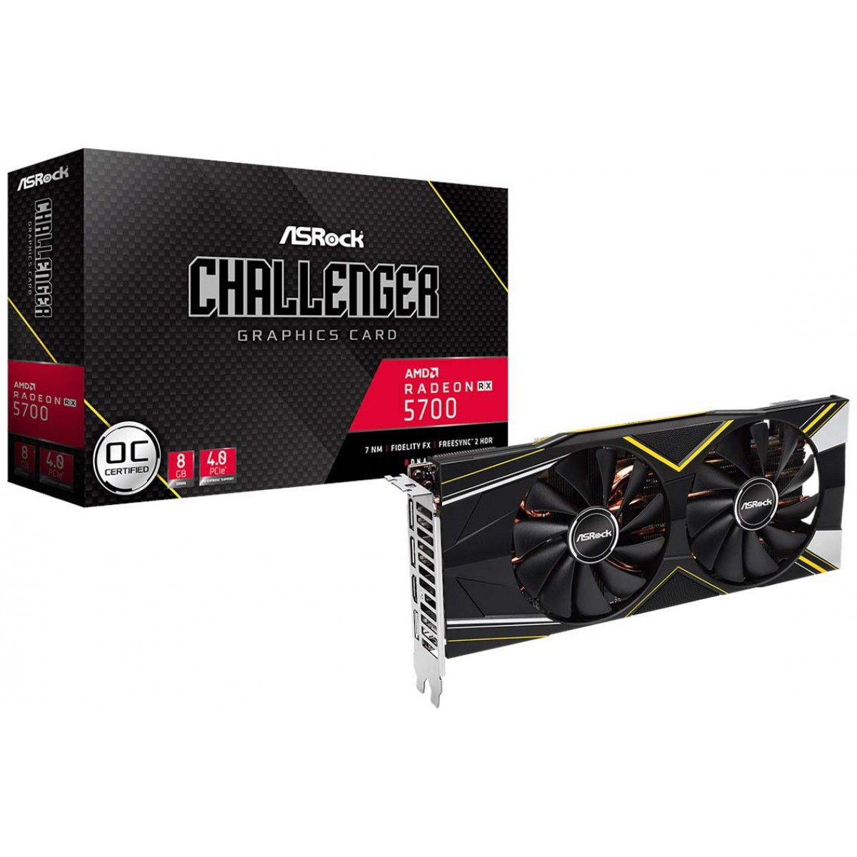 Placa de Vídeo Asrock Radeon Navi RX 5700 Challenger D, 8GB GDDR6, 256Bit