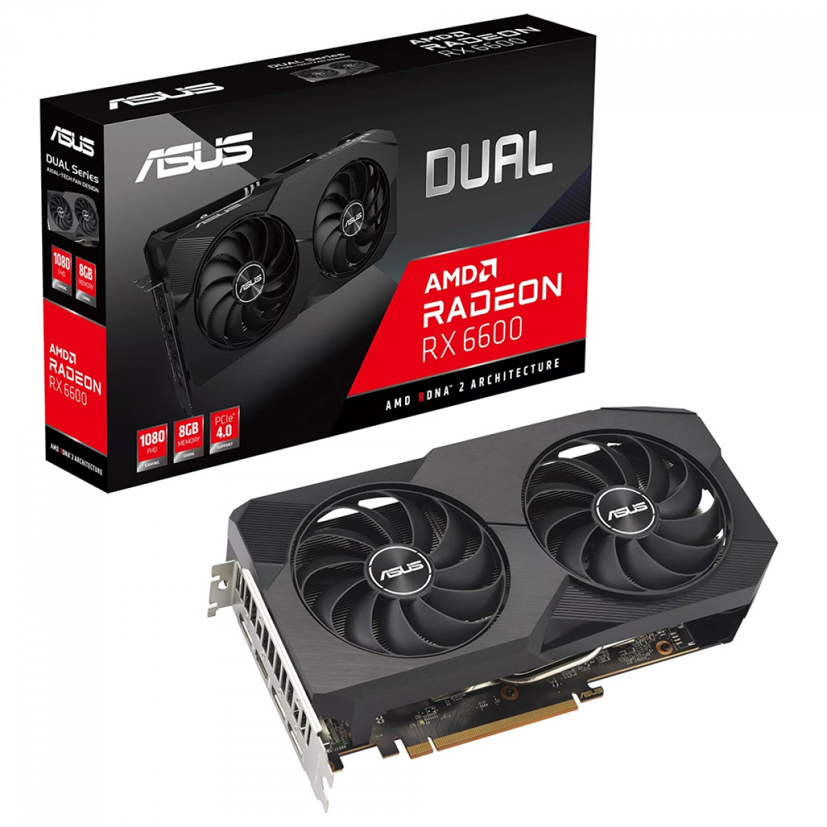 Placa de Vídeo ASUS DUAL AMD Radeon RX 6600 V2, 8GB, GDDR6, FSR, Ray  Tracing, DUAL-