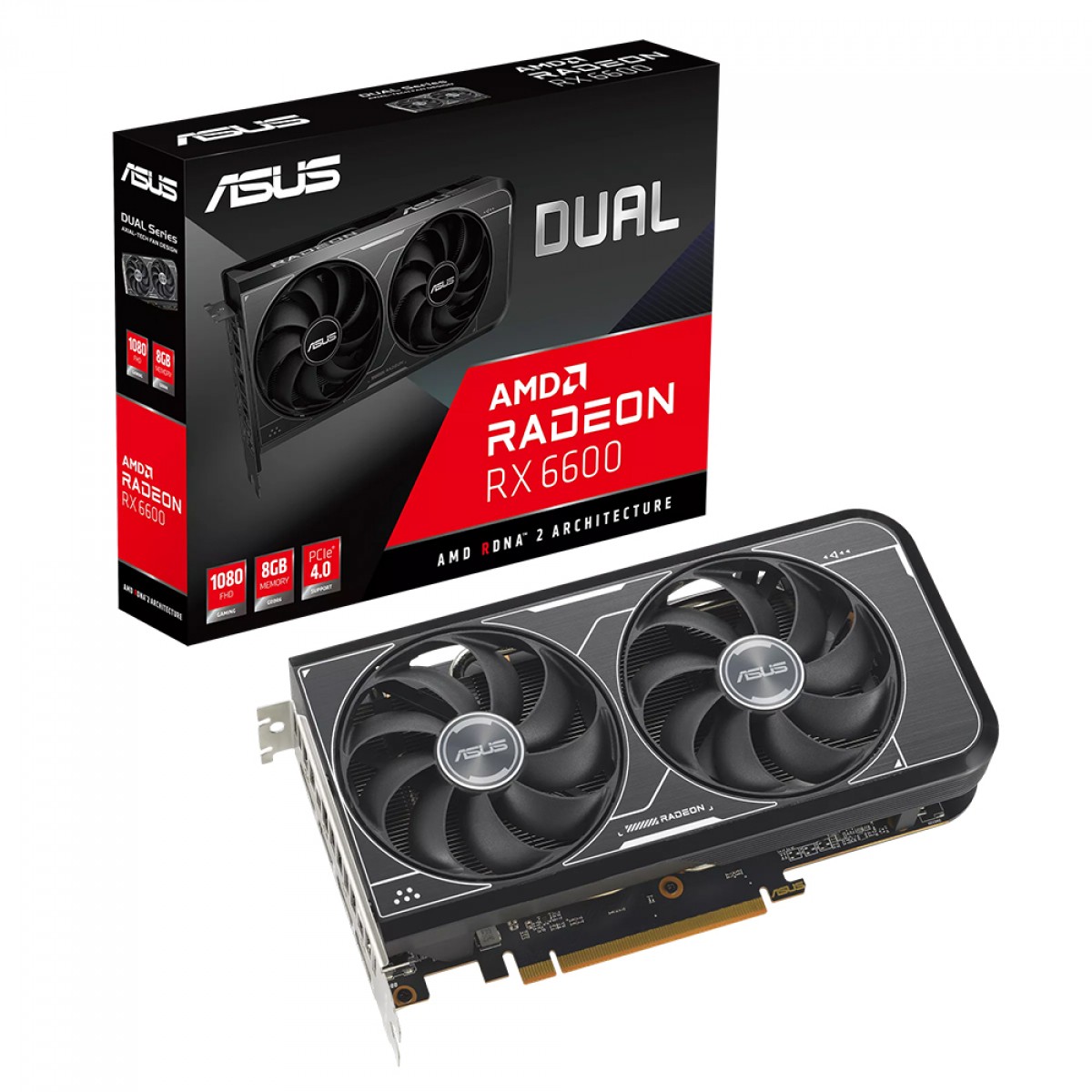 Placa De Vídeo Asus Dual AMD Radeon RX 6600 V3, 8GB, GDDR6, FSR, Ray Tracing, DUAL-RX6600-8G-V3