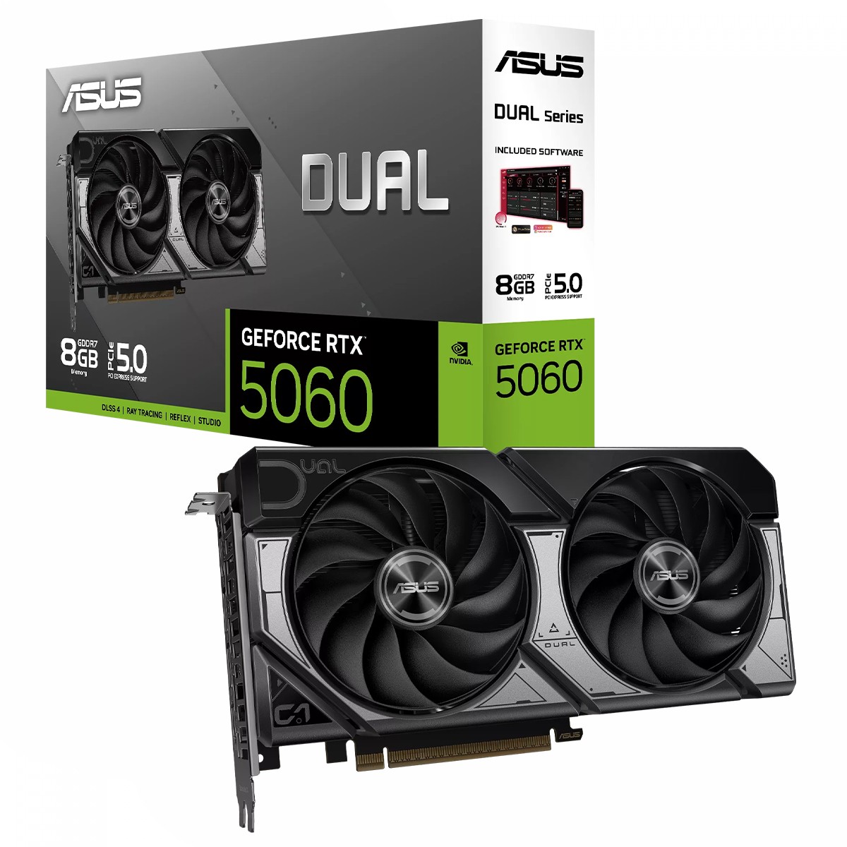 Placa de Vídeo Asus Dual NVIDIA GeForce RTX 5060, 8GB, GDDR7, DLSS, Ray Tracing, DUAL-RTX5060-8G