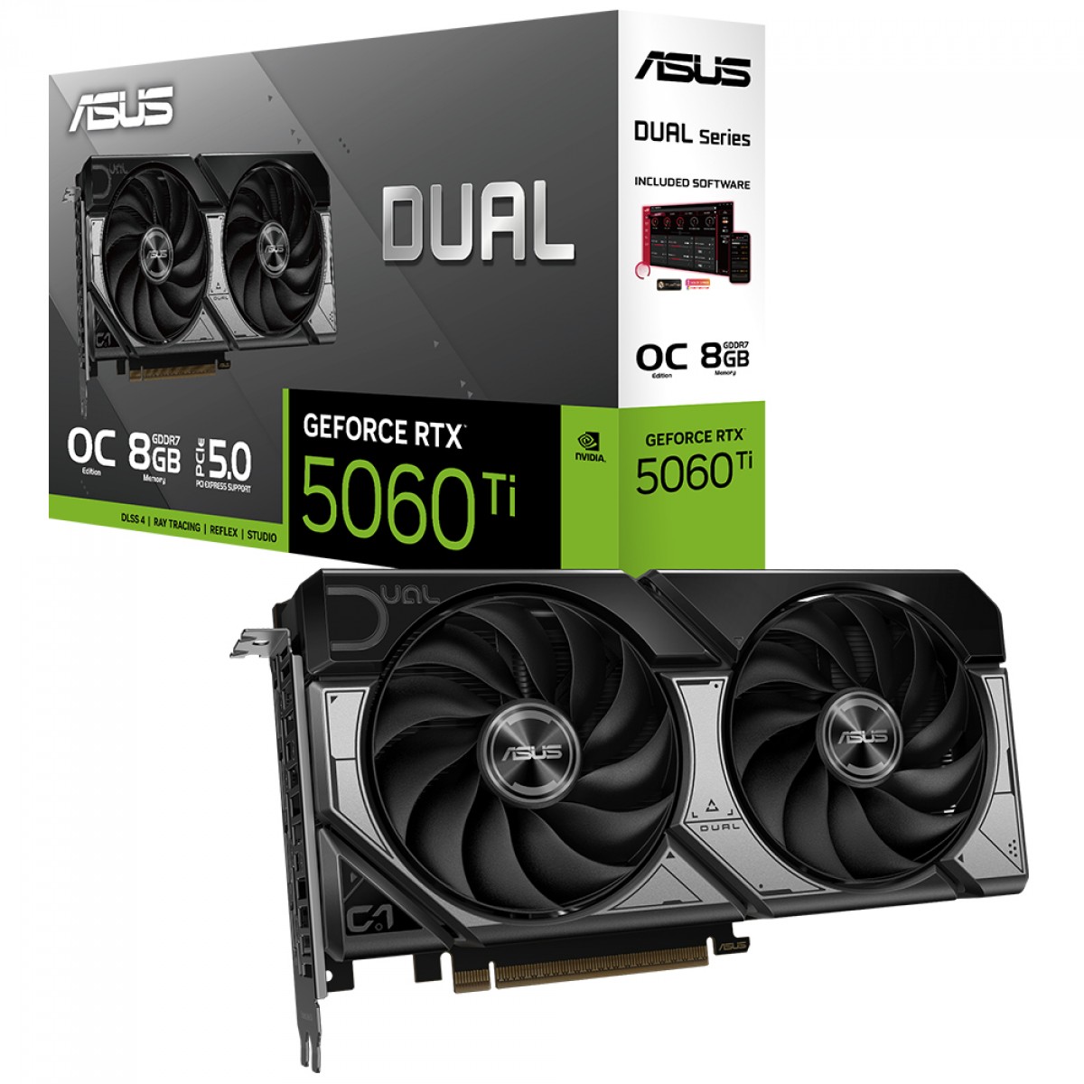 Placa de Vídeo Asus Dual NVIDIA GeForce RTX 5060 Ti OC, 8GB, GDDR7, DLSS, Ray Tracing, DUAL-RTX5060TI-O8G