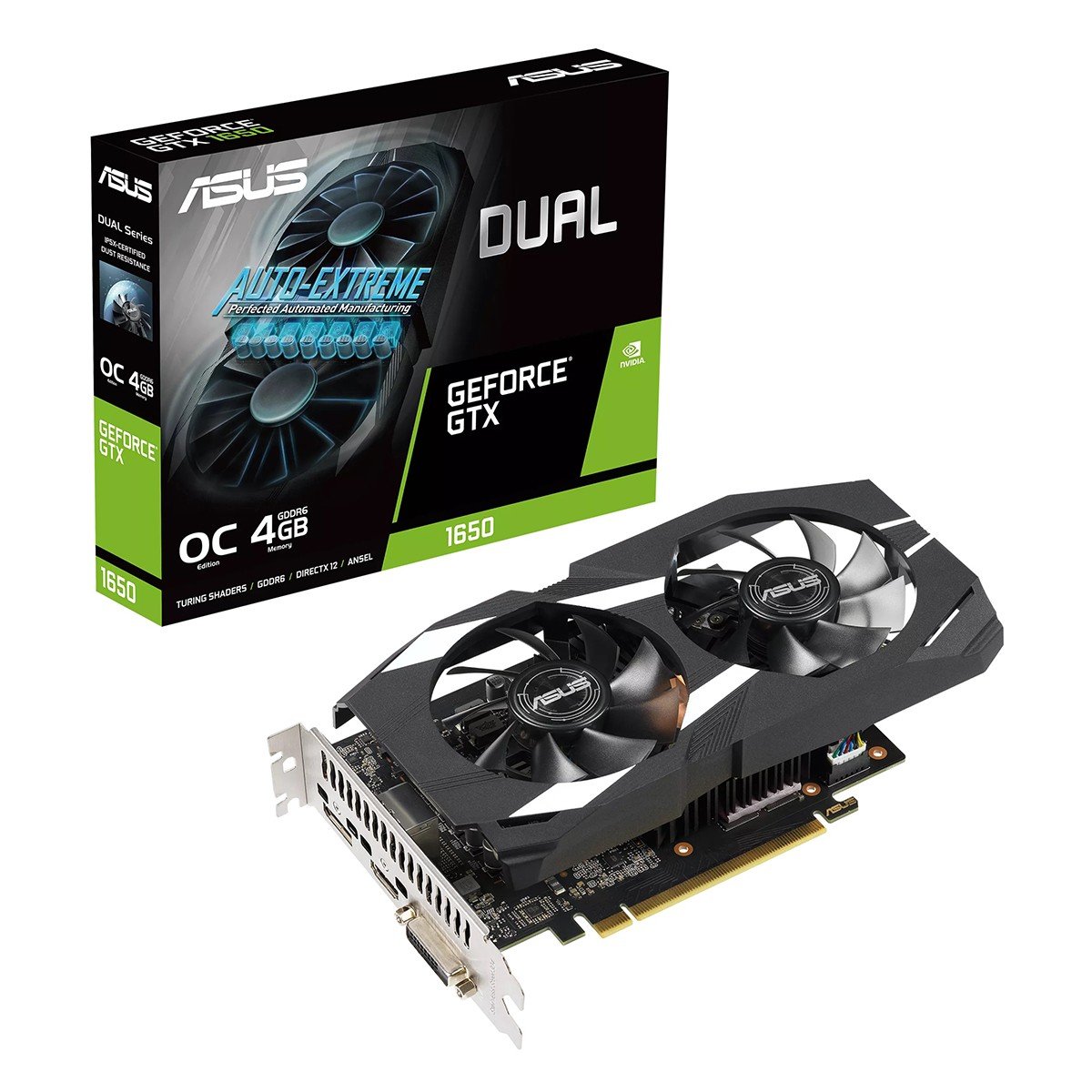 Placa de Vídeo Asus GeForce GTX 1650 Dual OC Edition, 4GB, GDDR6, 128Bits, DUAL-GTX1650-O4G