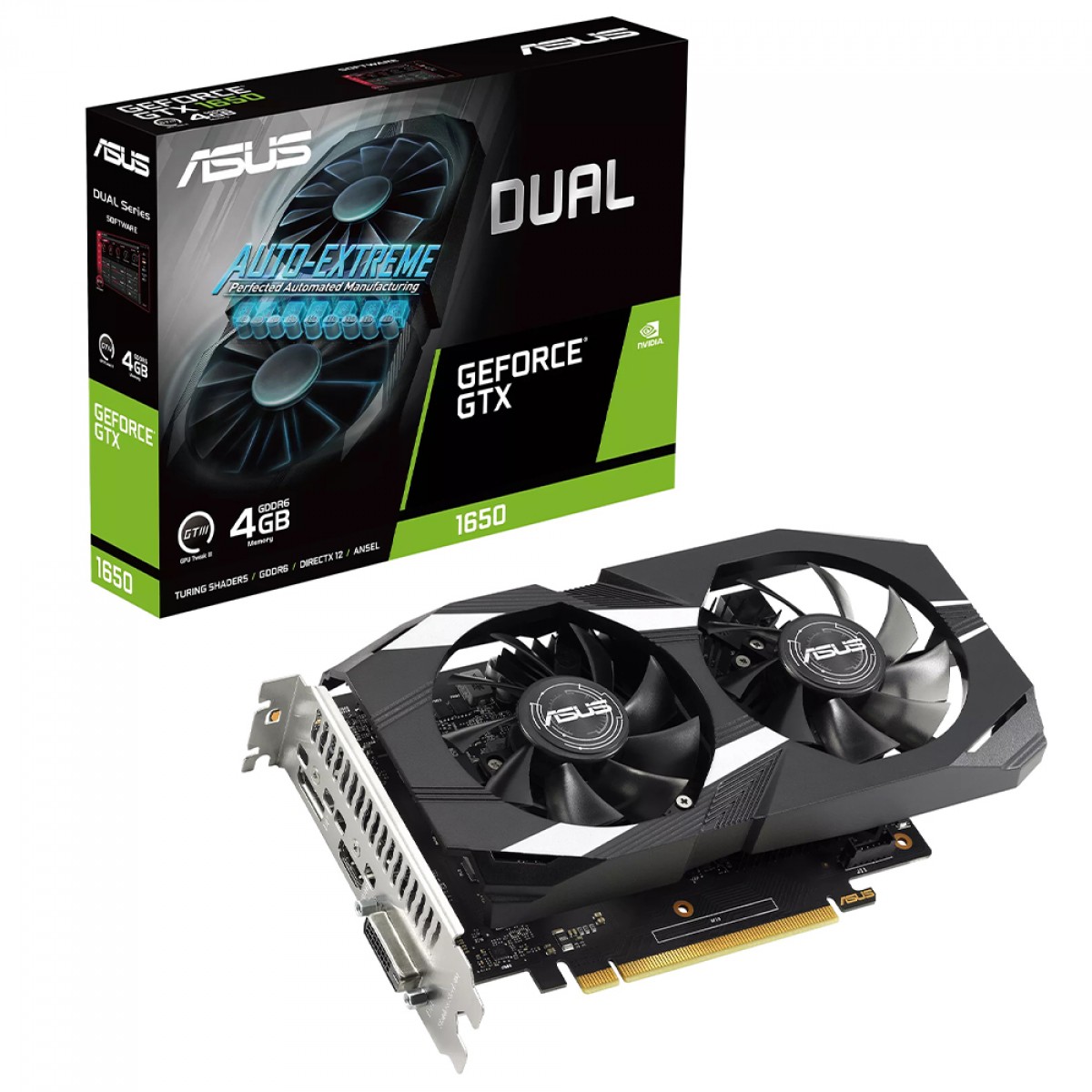 Placa de Vídeo Asus GeForce GTX 1650 EVO 2X, 4GB, GDDR6, 128Bit, DUAL-GTX1650-4GD6-P-