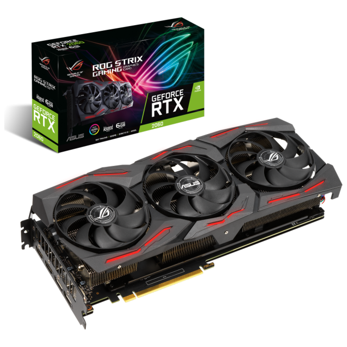 Placa de Vídeo Asus GeForce RTX 2060 Rog Strix EVO Gaming, 6GB GDDR6, 196Bit, ROG-STRIX-RTX2060-A6G-EVO-GAMING