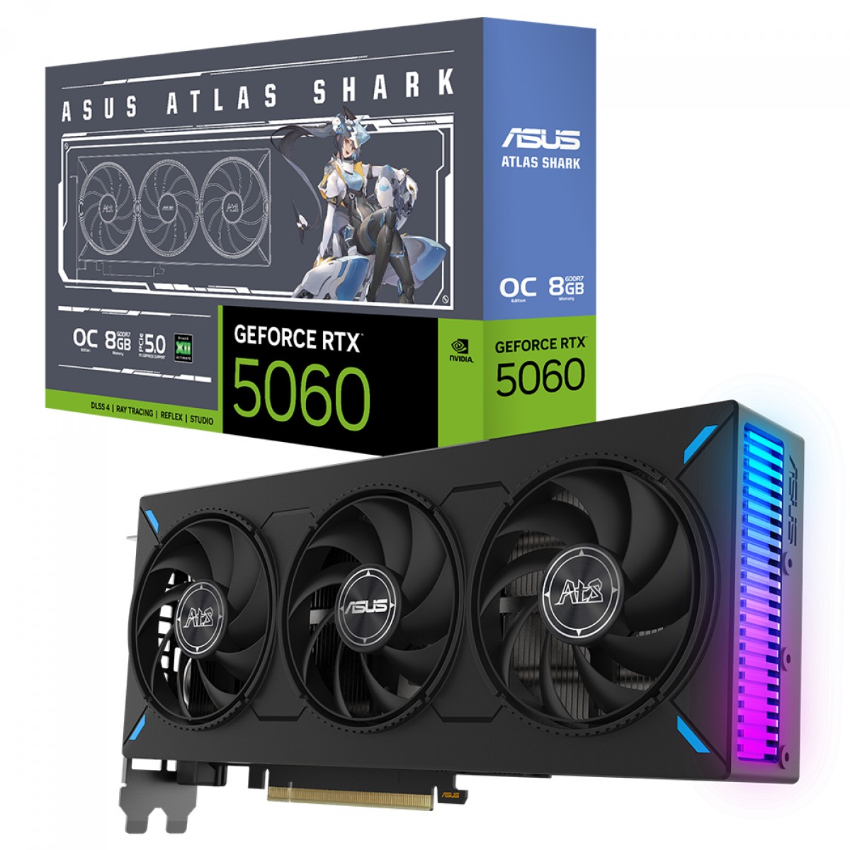 Placa de Vídeo Asus NVIDIA GeForce RTX 5060 ATS OC, 8GB, GDDR7, DLSS, Ray Tracing, ATS-RTX5060-O8G