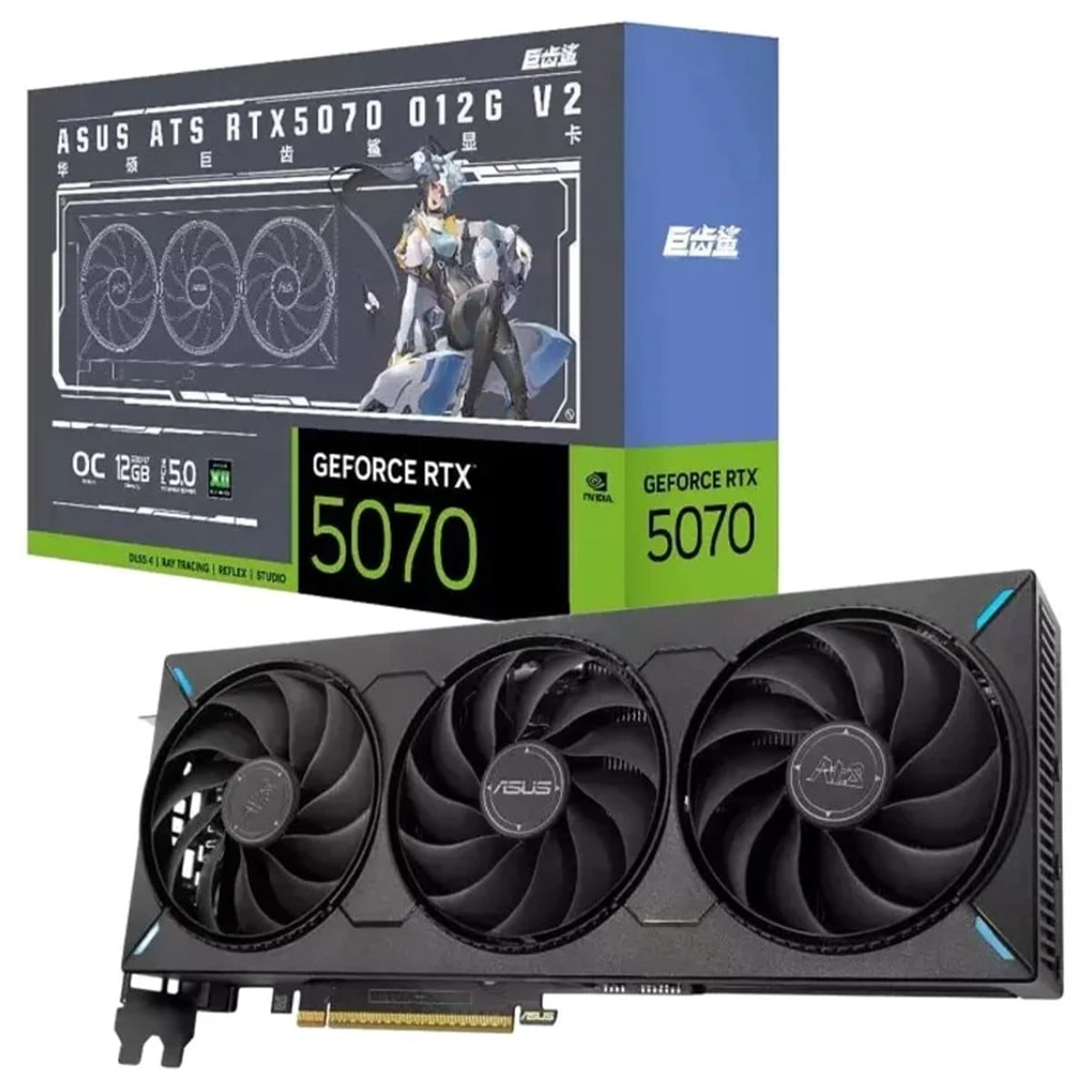 Placa de Vídeo Asus NVIDIA GeForce RTX 5070 ATS OC V2, 12GB, GDDR7, DLSS, Ray Tracing, ATS-RTX5070-O12G-V2