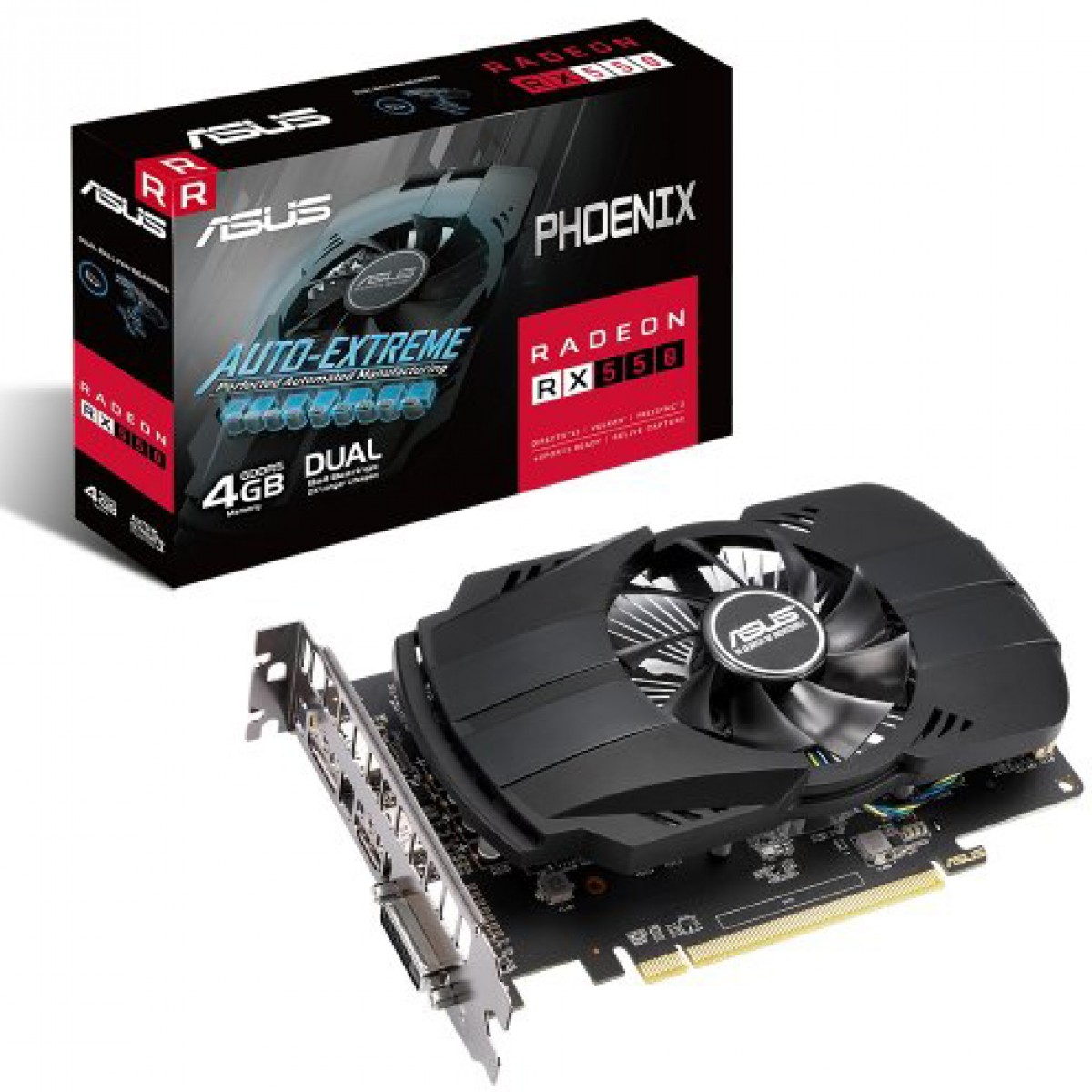 Placa de Vídeo Asus, Phoenix Radeon, RX 550, 4GB, GDDR5, 128Bit, PH-RX550-4G-EVO