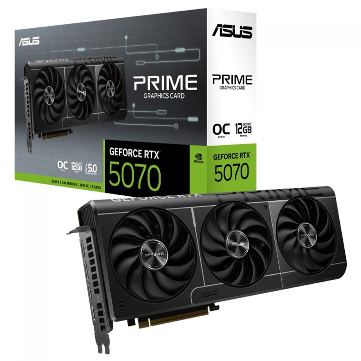 Placa de Vídeo Asus Prime NVIDIA GeForce RTX 5070 OC Edition, 12GB, GDDR7, DLSS, Ray Tracing, 90YV0M10-M0NA00