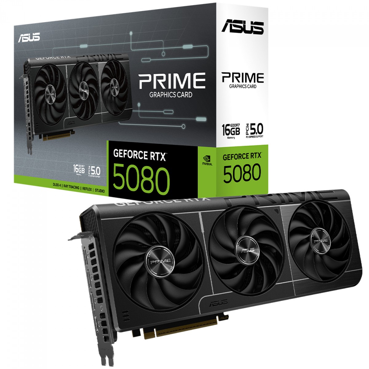 Placa de Vídeo Asus Prime NVIDIA GeForce RTX 5080, 16GB, GDDR7, DLSS, Ray Tracing, PRIME-RTX5080-16G