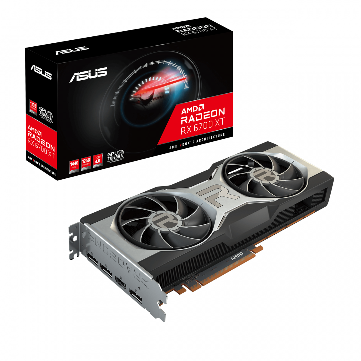 Placa de Vídeo ASUS Radeon RX 6700 XT, 12GB, GDDR6, FSR, Ray Tracing, RX6700XT-12G