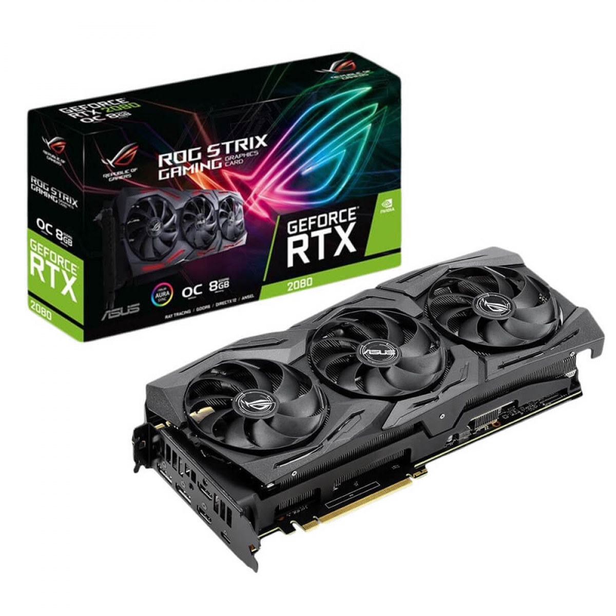 Placa De V Deo Asus Geforce Rtx Oc Rog Strix Gaming Gb Gddr