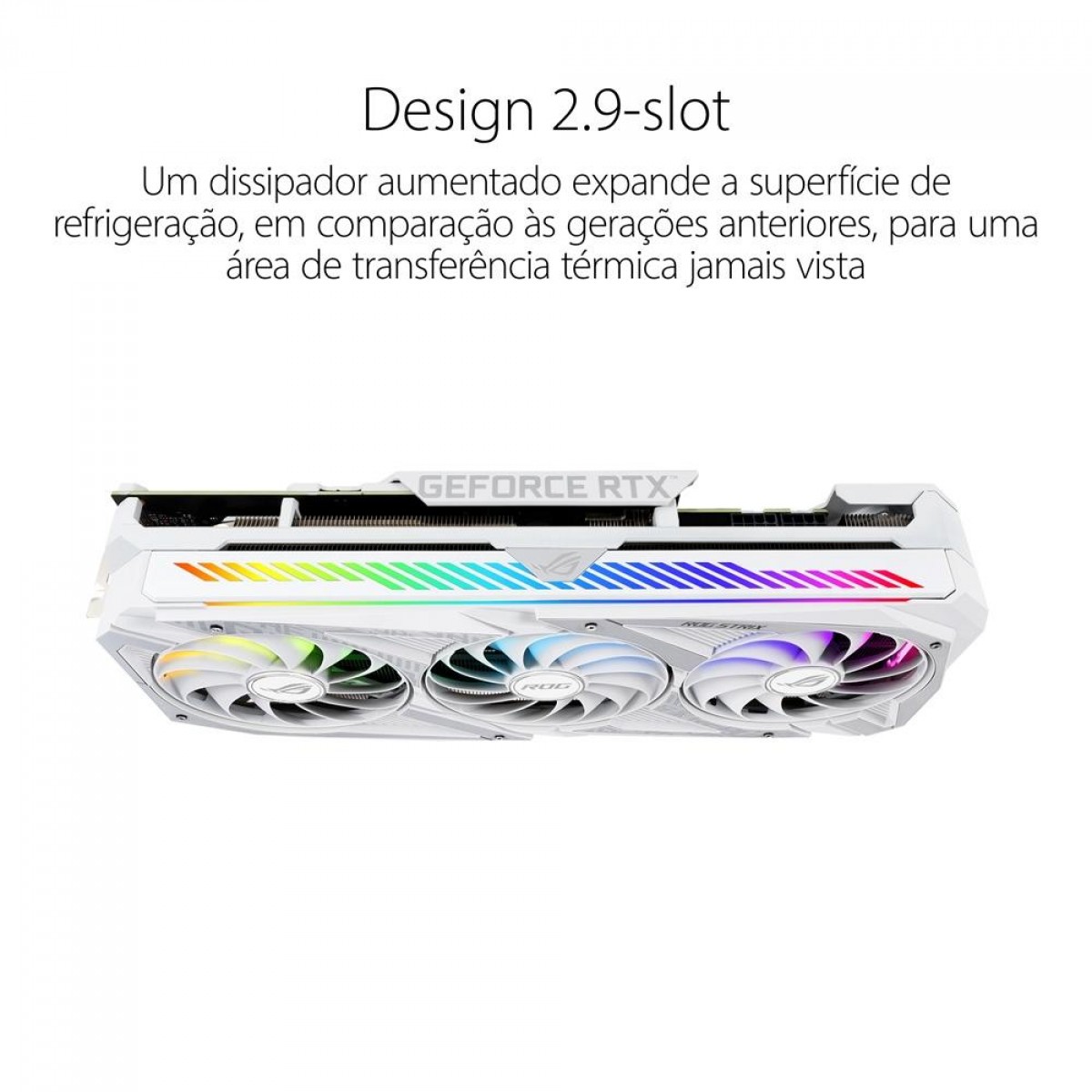 Placa de Vídeo Asus, ROG Strix, Geforce RTX 3070 OC, White Edition, LHR, 8GB, GDDR6, DLSS, Tracing, ROG-STRIX-RTX3070-O8G-WHITE-V2