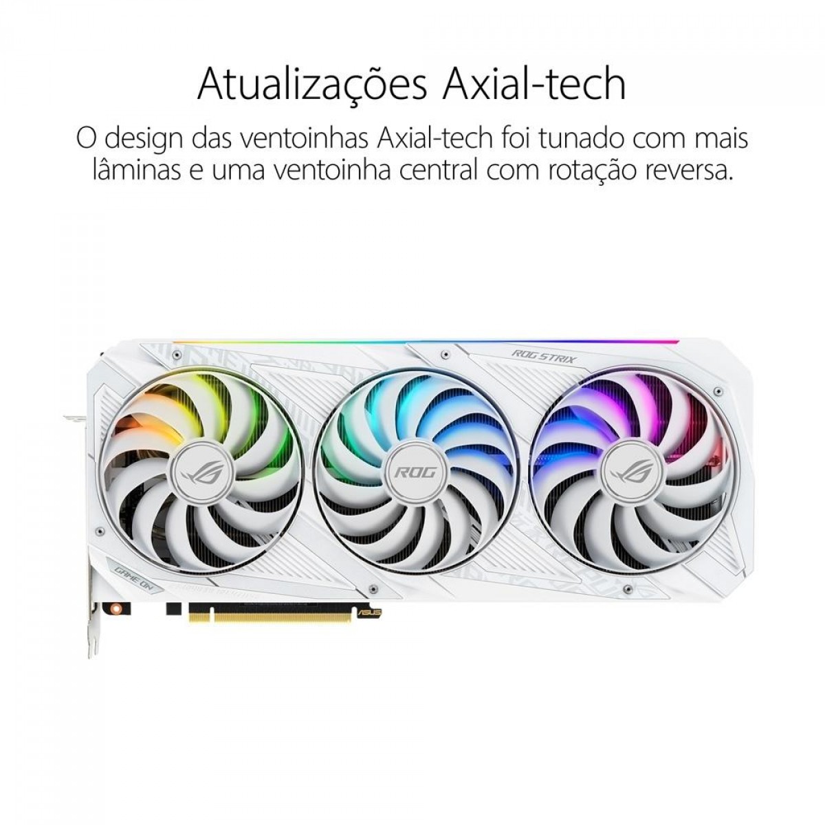 Placa de Vídeo Asus, ROG Strix, Geforce RTX 3070 OC, White Edition, LHR, 8GB, GDDR6, DLSS, Tracing, ROG-STRIX-RTX3070-O8G-WHITE-V2
