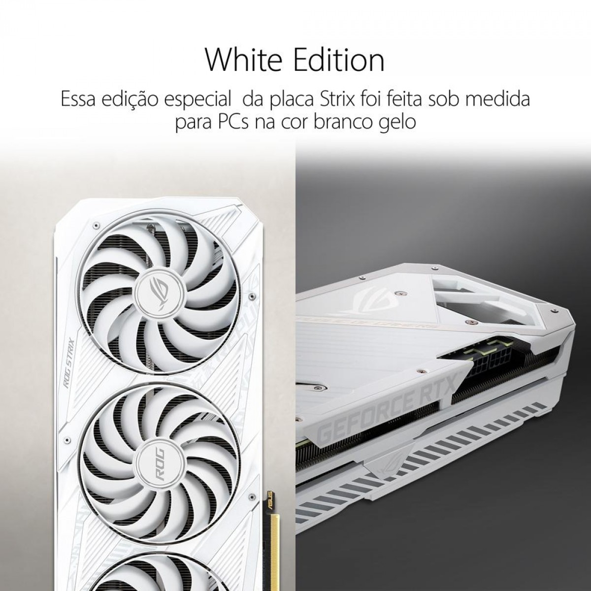 Placa de Vídeo Asus, ROG Strix, Geforce RTX 3070 OC, White Edition, LHR, 8GB, GDDR6, DLSS, Tracing, ROG-STRIX-RTX3070-O8G-WHITE-V2