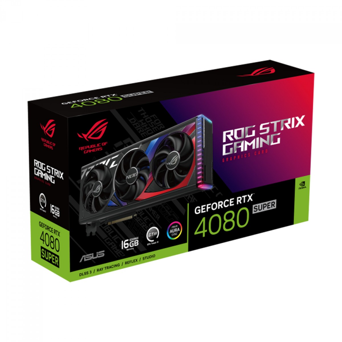 Placa de Vídeo Asus Rog Strix, NVIDIA GeForce RTX 4080 Super, 16GB, GDDR6X, DLSS, Ray Tracing