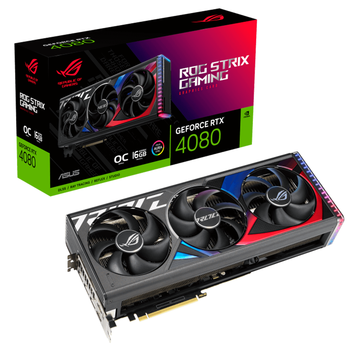 Placa Gráfica Asus ROG Strix GeForce RTX 4080 16GB GDDR6X-PCI-E  nVidia-Placas Gráficas-Componentes