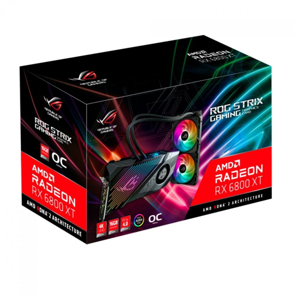 Placa de Vídeo ASUS ROG STRIX Radeon RX 6800 XT GAMING LC, OC, 16GB, GDDR6, FSR, Ray Tracing, ROG-STRIX-LC-RX6800XT-016G-GAMING
