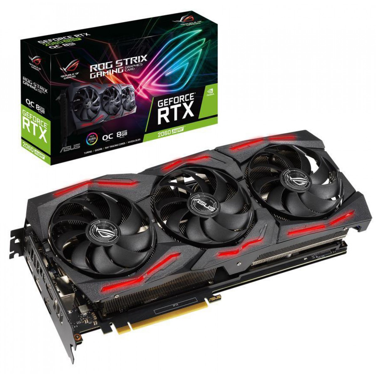 Placa de Vídeo Asus ROG STRIX RTX 2060 Super EVO V2 OC, 8GB, GDDR6, 192bit, ROG-STRIX-RTX2060S-O8G-EVO-V2-GAMING