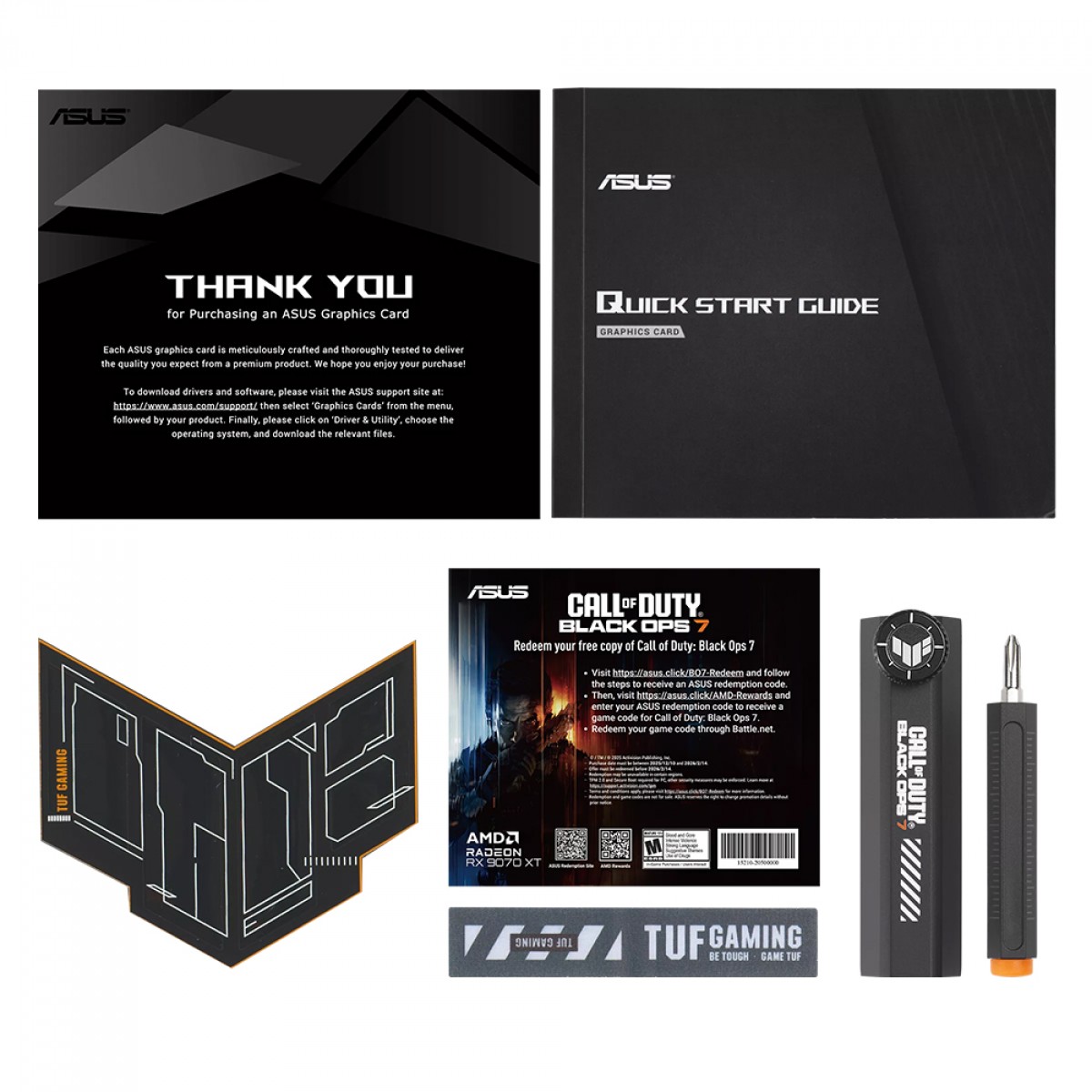 Placa de Vídeo Asus TUF Gaming AMD Radeon RX 9070 XT COD BO7 Special Edition, 16GB, GDDR6, FSR, Ray Tracing, TUF-RX9070XT-O16G-COD-BO7