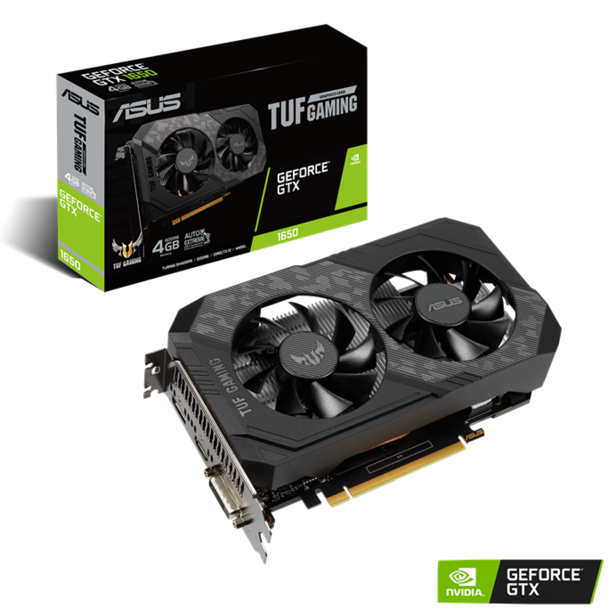 Placa de Vídeo Asus, TUF Gaming GeForce, GTX 1650 Dual, 4GB, GDDR6, 128Bit, TUF-GTX1650-4GD6-GAMING