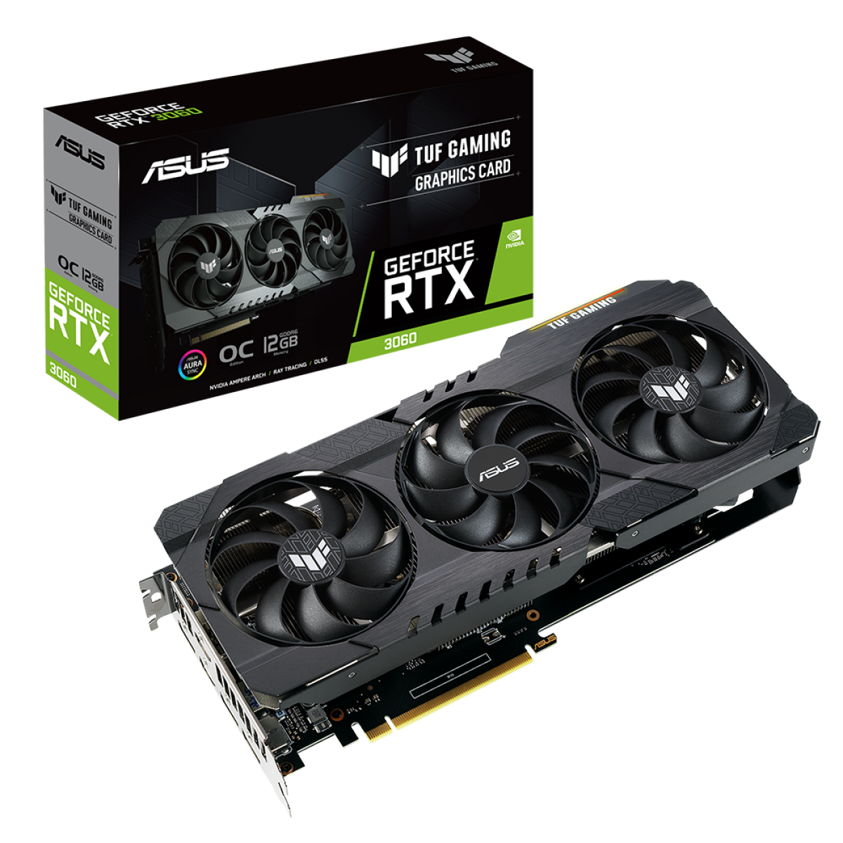 Placa de Vídeo Asus TUF Gaming GeForce RTX 3060 OC, 12GB, GDDR6, 192bit, TUF-RTX3060-O12G-GAMING