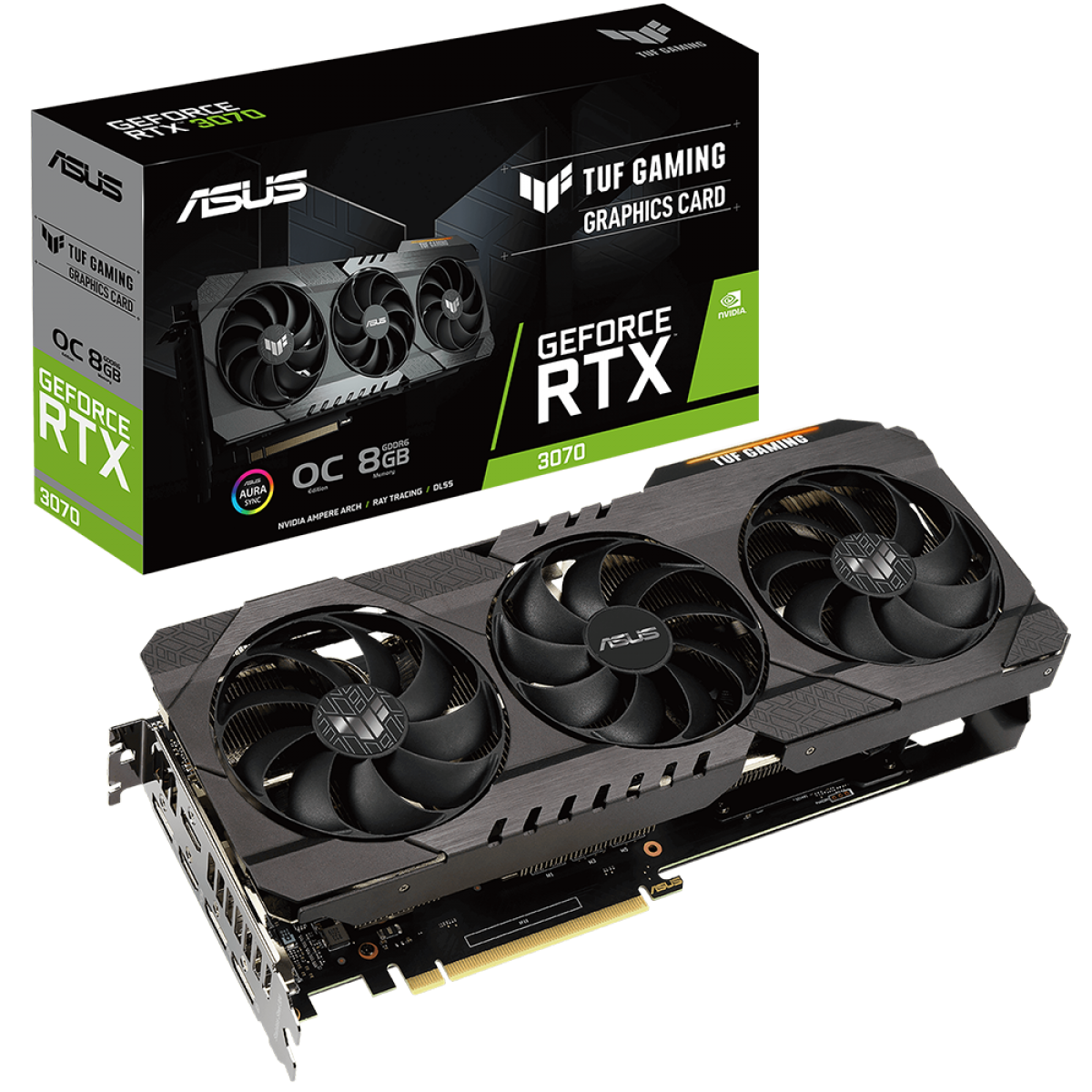 Placa de Vídeo Asus, TUF Gaming, Geforce RTX 3070 OC, LHR Placa de Vídeo Asus, TUF Gaming, Geforce RTX 3070 OC, LHR