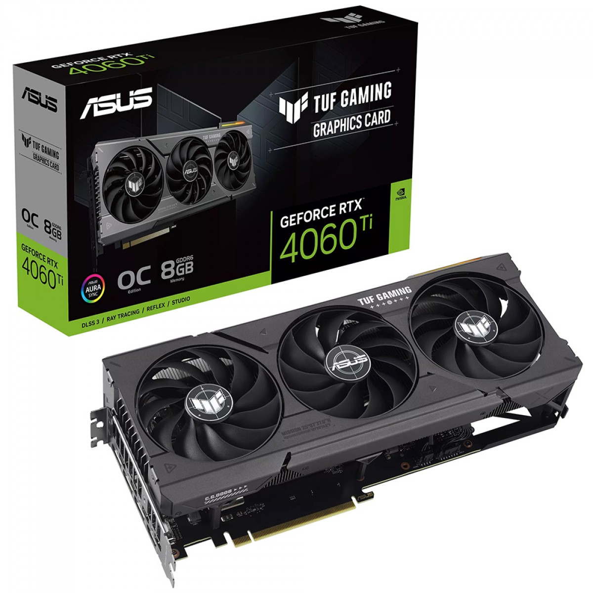 Placa de Vídeo Asus TUF Gaming NVIDIA GeForce RTX 4060 Ti OC, 8GB, GDDR6, DLSS, Ray Tracing, TUF-RTX4060TI-O8G-GAMING