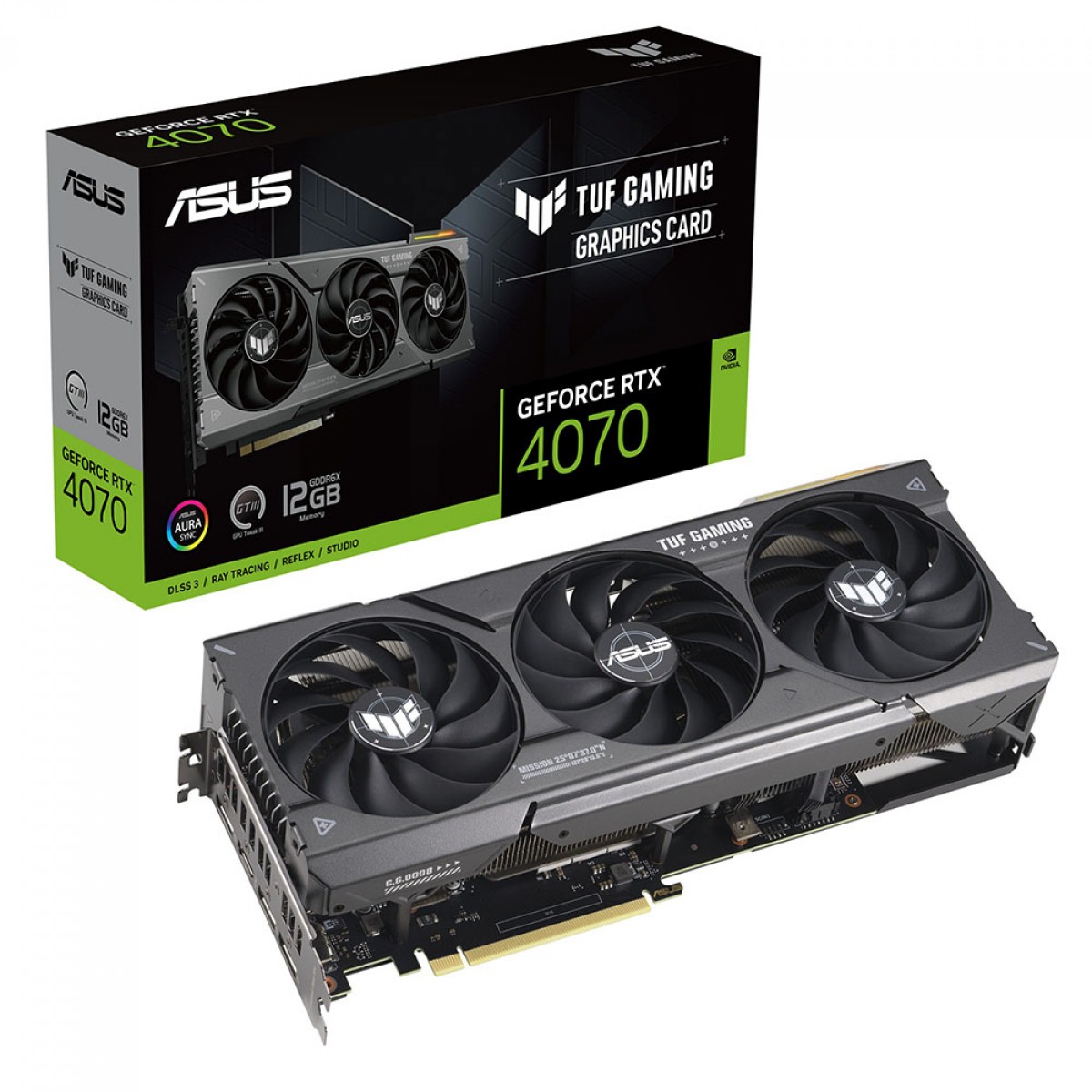 Placa de Video Asus TUF Gaming NVIDIA GeForce RTX 4070, 12GB, GDDR6X, DLSS, Ray Tracing, 90YV0IZ1-M0NA00 