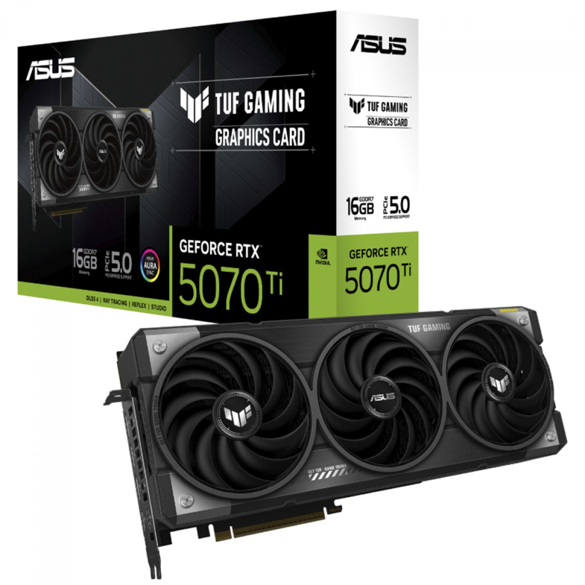Placa de Vídeo Asus TUF Gaming NVIDIA GeForce RTX 5070 Ti, 16GB, GDDR7, DLSS, Ray Tracing, TUF-RTX5070TI-16G-GAMING