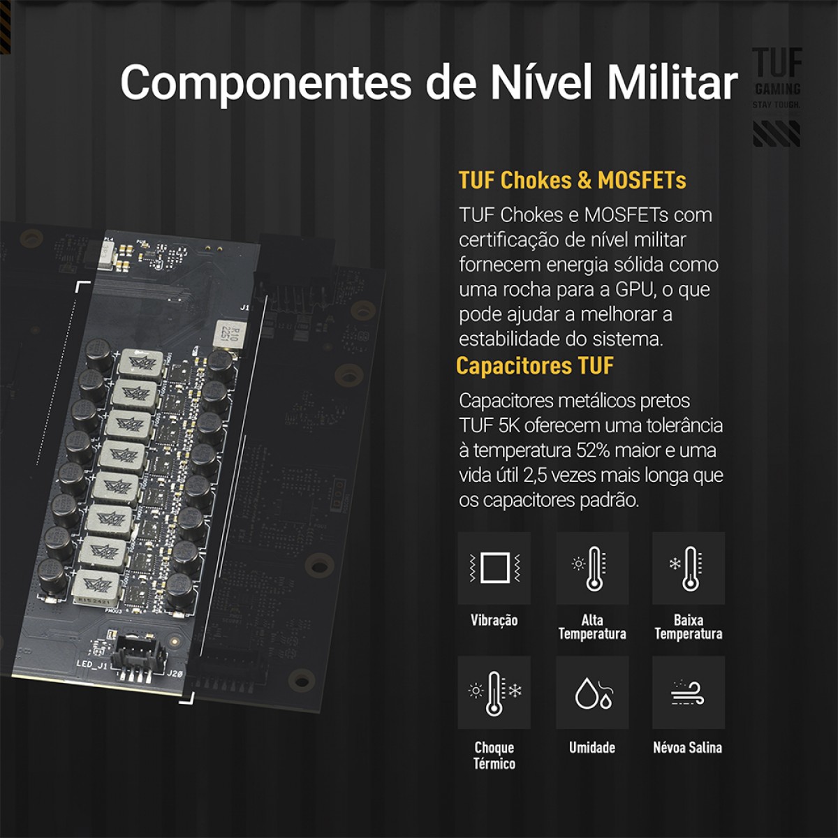 Placa de Vídeo Asus TUF Gaming NVIDIA GeForce RTX 5070 Ti OC Edition, 16GB, GDDR7, DLSS, Ray Tracing, TUF-RTX5070TI-O16G-GAMING