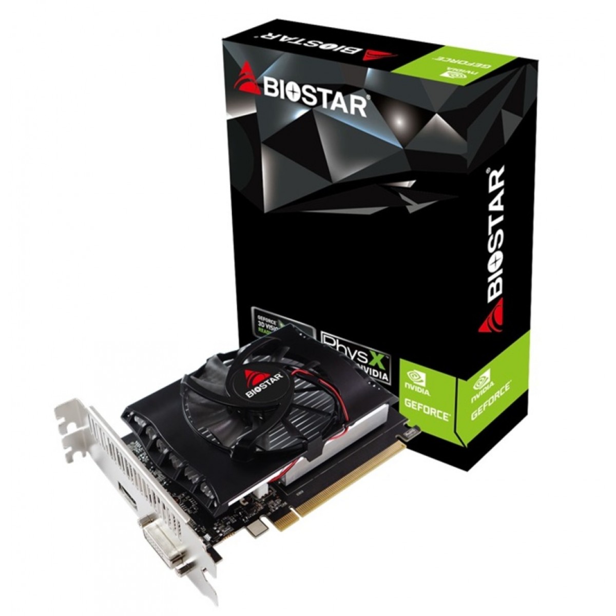 Placa de Vídeo Biostar, GeForce, GT 1030, 2GB, GDDR5, 64bit, VN1035TBX6-TB2RA-BS2