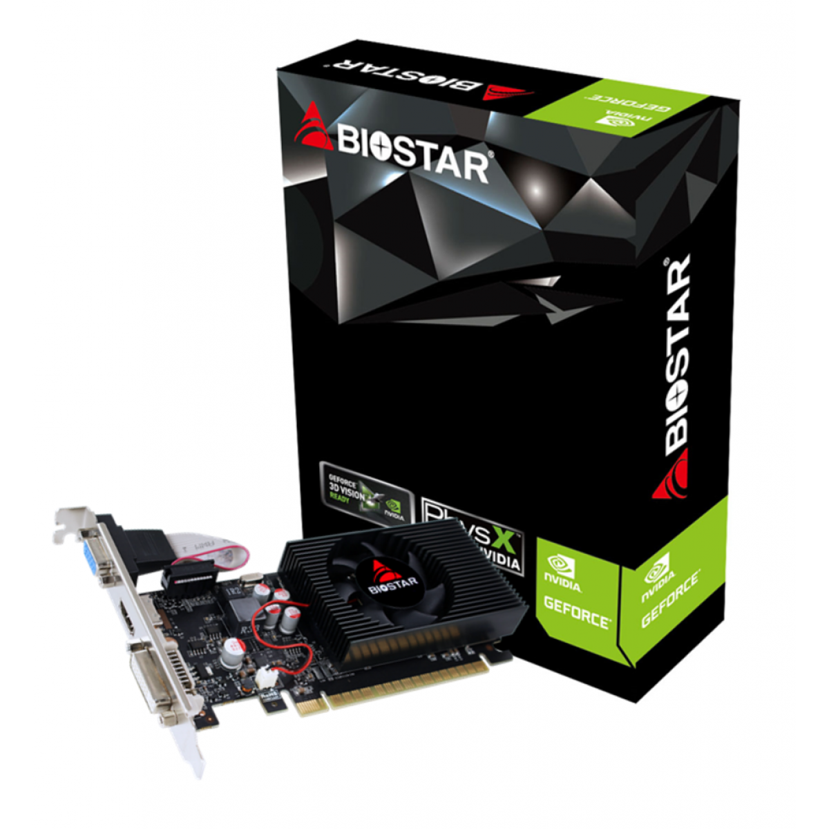 Placa de Vídeo Biostar NVIDIA GeForce GT 610, 2GB, DDR3, 64bit, VN6103NHX6