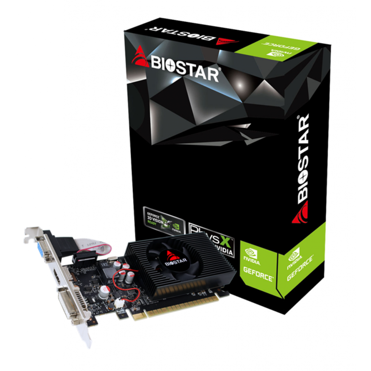 Placa de Vídeo Biostar, GeForce, GT 710, 2GB, GDDR3, 64bit, VN7103THX6-TBBRL-BS2