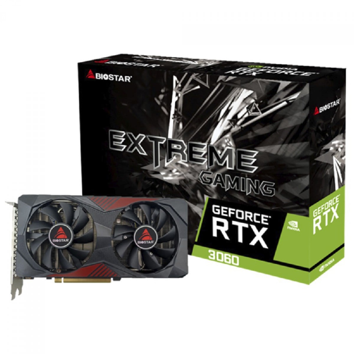 Placa de Vídeo Biostar NVIDIA GeForce RTX 3060, 12GB, GDDR6, DLSS, Ray Tracing, VN3606RML9